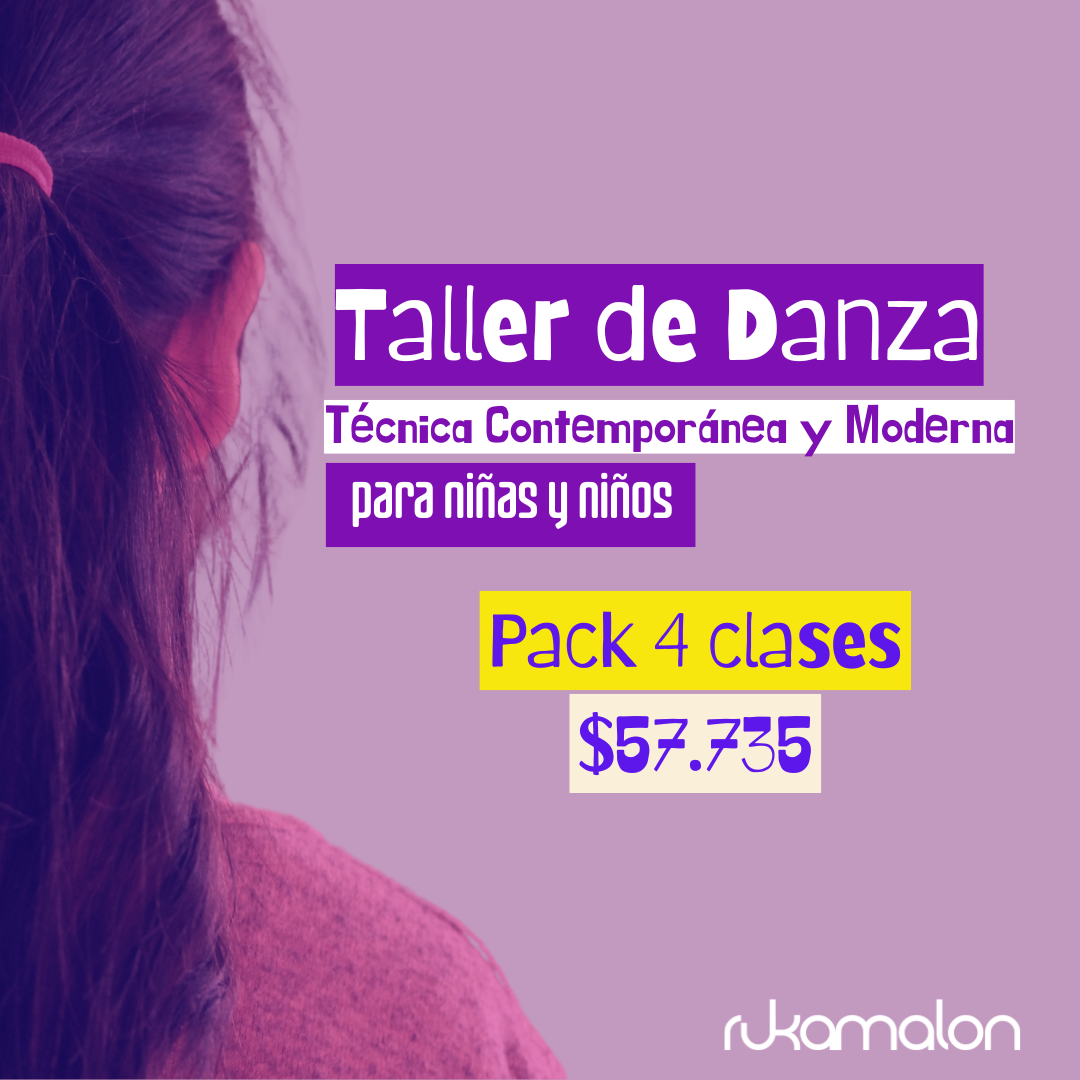 Pack de 4 clases Taller de Danza Moderna y Contemporánea (niñas y niños)