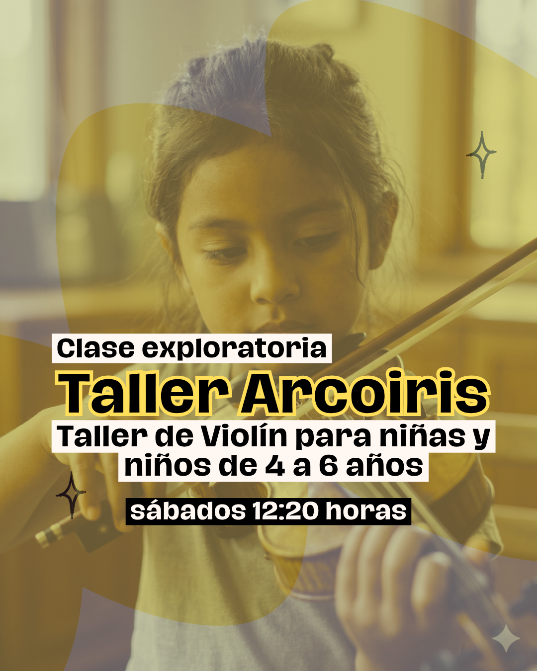 Clase Exploratoria — Arco Iris: Taller de Violín para niñas y niños de 4 a 6 años